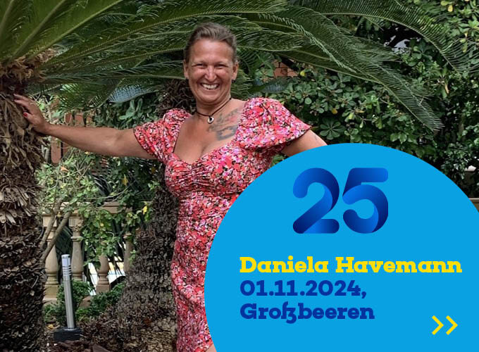Daniela Havemann an ihrem 25. Jubiläum.